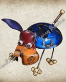 Mosquito coil holder, Dog blue body red/orange face #3001