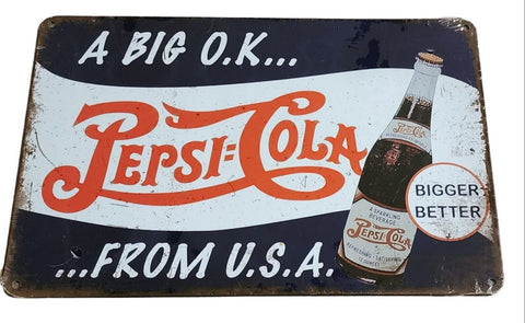 Decorative Pepsi Cola Retro plate,  approx 30cm x 20cm #0380