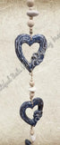 Beachy Hamptons Driftwood Wood Heart  dangler, approx 10cm x 90cm #0091