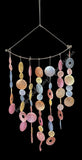 Capiz shell wind chime Metal top multicoloured  30cm wide  x 67cm  COMPLETE length approx #0130