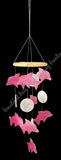 Capiz shell wind chime dolphin  pink & white 50cm drop  x 10cm wide approx #0128