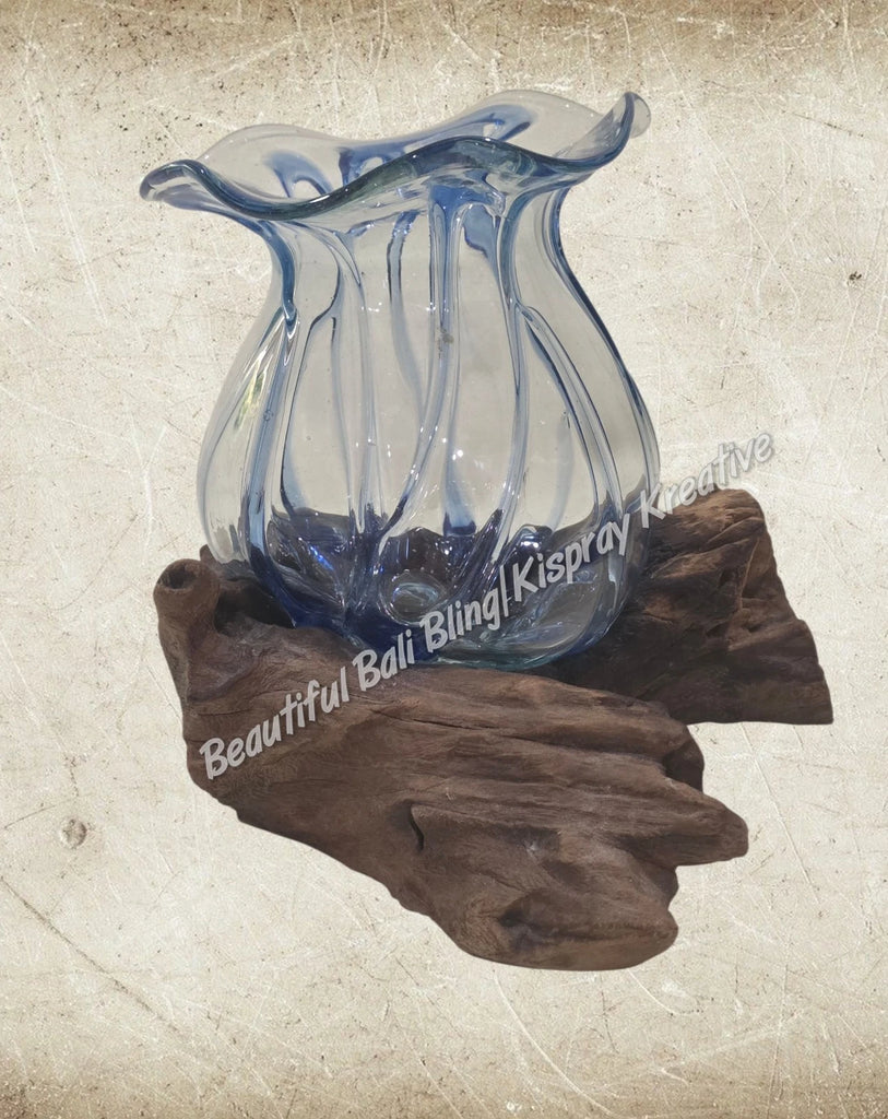 Glass melt, blue highlights
