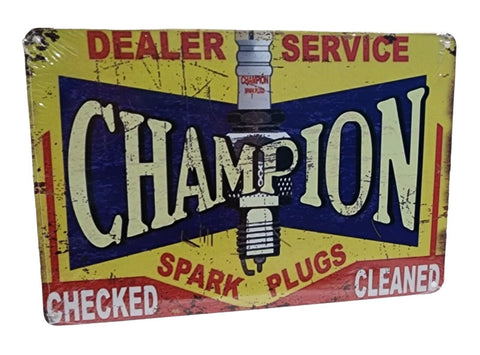 Decorative  plate, Champion dealer service spark plug Retro approx 30cm x 20cm #0446