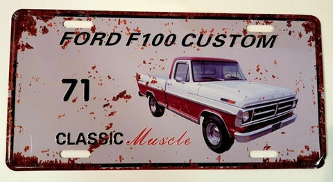 Car decorative plate, FORD F100 approx 30cm x 15cm #0318