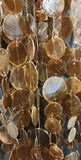 Capiz shell wind chime rattan circle 65 cm drop in full x 12 cm wide approx #0035