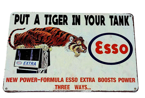 Decorative plate, Esso Put a tiger in your tank Retro approx 30cm x 20cm #0448