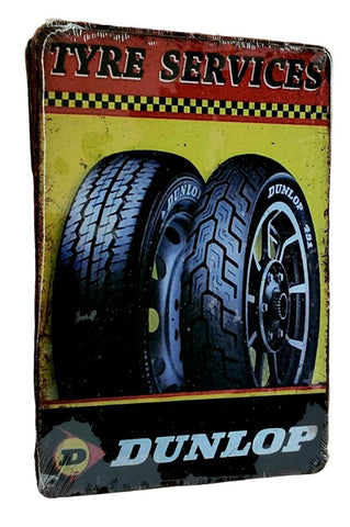 Decorative plate,  Dunlop Tyre Service Retro approx 30cm x 20 cm #0485