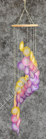 Capiz shell wind chime spiral 14cm wide x 70 cm COMPLETE length approx #0147