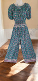 Peasant/Boho  2 piece outfit, long pants, with side slits approx 23cm long pants bottoms to suit to size 14 #3