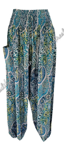 Harem  pants  Full length GREEN PAISLEY  Suit to size 12-14. #39 clothing