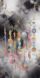 Capiz shell wind chime Metal top multicoloured  30cm wide  x 67cm  COMPLETE length approx #0130