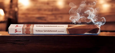 Incense Siro Brand Incense Sticks Fresh Yellow Sandalwood 6 PACKS X 20 sticks per pack Hexagonal