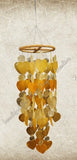 Capiz shell windchimes, solid top, goldy approx 15 cm x  66 cm full length #0134