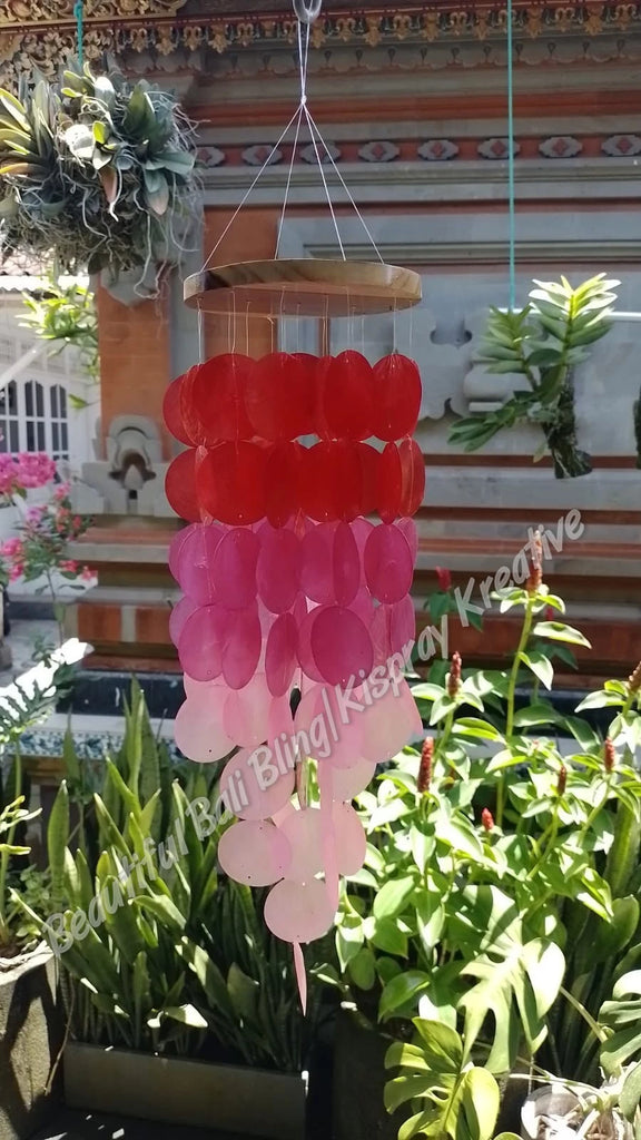 Capiz shell wind chime 60 cm drop  x 14 cm wide approx #0114