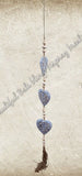 Beachy Hamptons Driftwood Wood dangler blue heart approx 10cm x 90 cm #0069