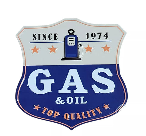 Magnet GAS & OIL SINCE 1974 8x8 cm approx #2198