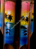 Bamboo windchime tropical dolphins sunset chime length 30 - 40cm APPROX complete length  from hook to striker APPROX 120cm