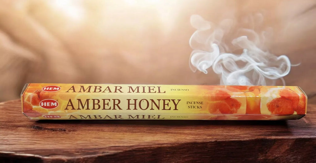 Incense HEM Brand Incense Sticks AMBER HONEY 20 sticks per pack Hexagonal