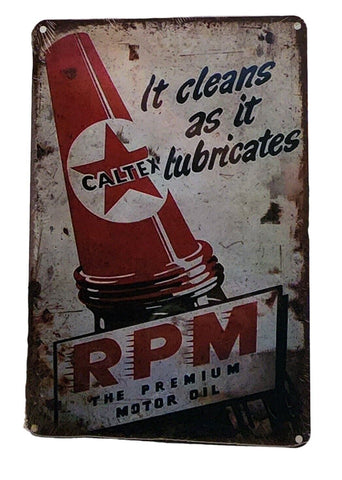 Decorative Caltex PRM Premium Motor Oil Retro plate approx 30cm x 20cm #0475