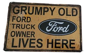 Decorative Grumpy old Man driving Ford Retro plate,  approx 30cm x 20cm