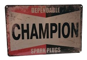 Decorative Dependable Champion Spark Plugs Retro plate approx 30cm x 20cm #0405