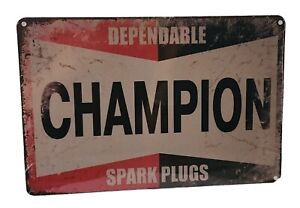 Decorative Dependable Champion Spark Plugs Retro plate approx 30cm x 20cm