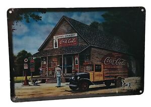 Decorative  Grocery Shop Coca Cola Retro plate approx 30cm x 20cm