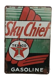 Decorative  Texaco SkyChief Gasolene retro plate,  approx 30cm x 20cm #0376