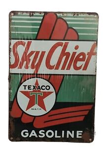 Decorative  Texaco SkyChief Gasolene retro plate,  approx 30cm x 20cm