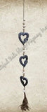 Beachy Hamptons Driftwood Wood Heart  dangler, approx 10cm x 90cm #0091