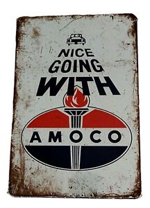 Decorative Amoco Retro plate,  approx 30cm x 20cm #0467