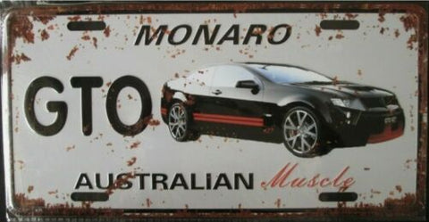 Car decorative plate, GTO MONARO approx 30cm x 15cm #0309