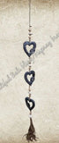 Beachy Hamptons Driftwood Wood Heart  dangler, approx 10cm x 90cm #0083