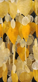 Capiz shell windchimes,rattan top, goldy  approx 15 cm x  66 cm full length #0108