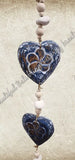 Beachy Hamptons Driftwood Wood dangler blue heart approx 10cm x 90 cm #0067