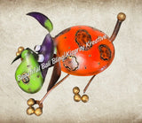 Mosquito coil holder, Dog orange body green purple face #3003B