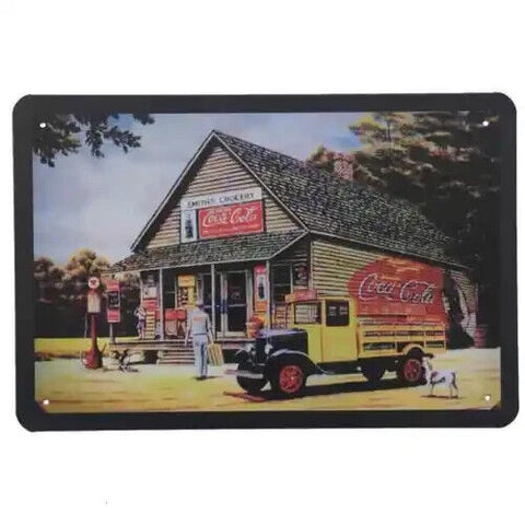 Decorative Coca Cola Smiths Grocery Shop Retro plate,  approx 30cm x 20cm #0572