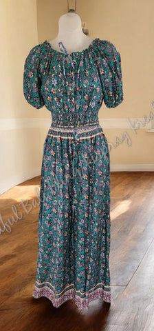 Peasant/Boho  2 piece outfit, long pants, with side slits approx 23cm long pants bottoms to suit to size 14 #3