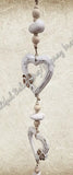 Beachy Hamptons Driftwood Wood Heart  dangler, approx 10cm x 90cm #0082