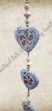 Beachy Hamptons Driftwood Wood dangler blue heart approx 10cm x 90 cm #0065