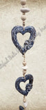 Beachy Hamptons Driftwood Wood Heart  dangler, approx 10cm x 90cm #0083