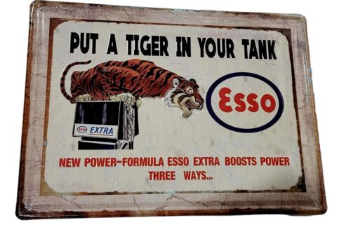 Decorative plate, ESSO TIGER Retro approx 30cm x 40 cm #0541