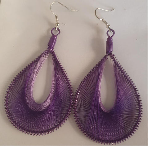 Earrings, hoops purple