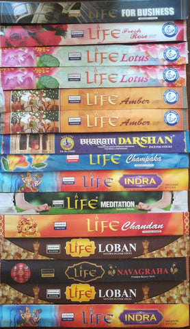 Incense Darshan & HEM Brand Incense Sticks , SAMPLE SIZE 10 assorted  per pack