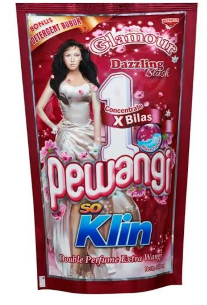 SO klin Pewangi  DAZZLING BLUSH FABRIC SOFTENER  9 sachets x 15ml (#10)