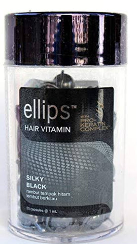 Ellips jar of 50 BLACK SILKY capsules of hair oil