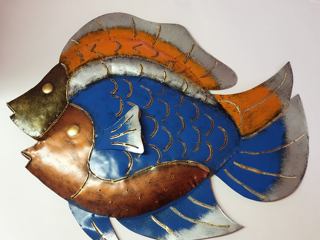 wall art colourful fish twin approx 50 x 44.cm