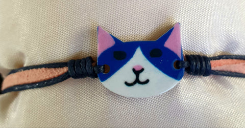 Friendship bracelets cats dark blue/pink