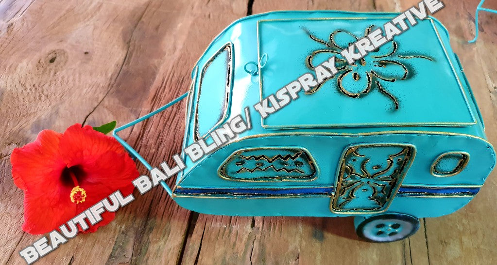 Mosquito coil holder caravan  teal NEW