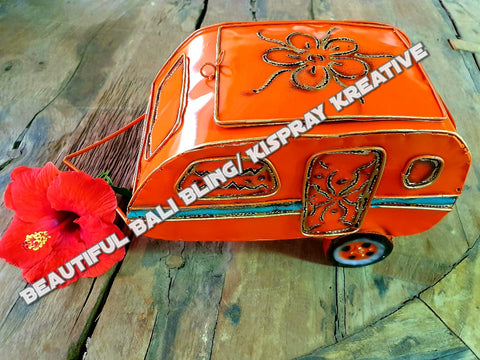Mosquito coil holder caravan orange NEW